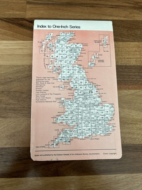 ALNWICK Ordnance Survey One Inch Map Sheet 71 1965 Farne Islands Bamburgh