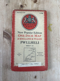 PWLLHELI Ordnance Survey One In Map 1947 Sixth Edition Sheet 115 Trevor