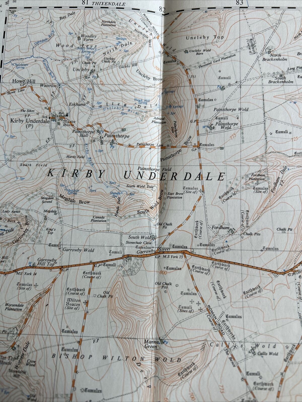 FRIDAYTHORPE Ordnance Survey 1:25000 First Series 1953 SE85 Warter