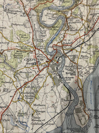 BRISTOL & NEWPORT Ordnance Survey Seventh Series CLOTH One inch 1949 Sheet 155