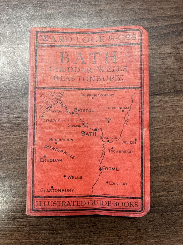 BATH Cheddar Wells Glastonbury Ward Lock Guide Book 1920? Maps Plans