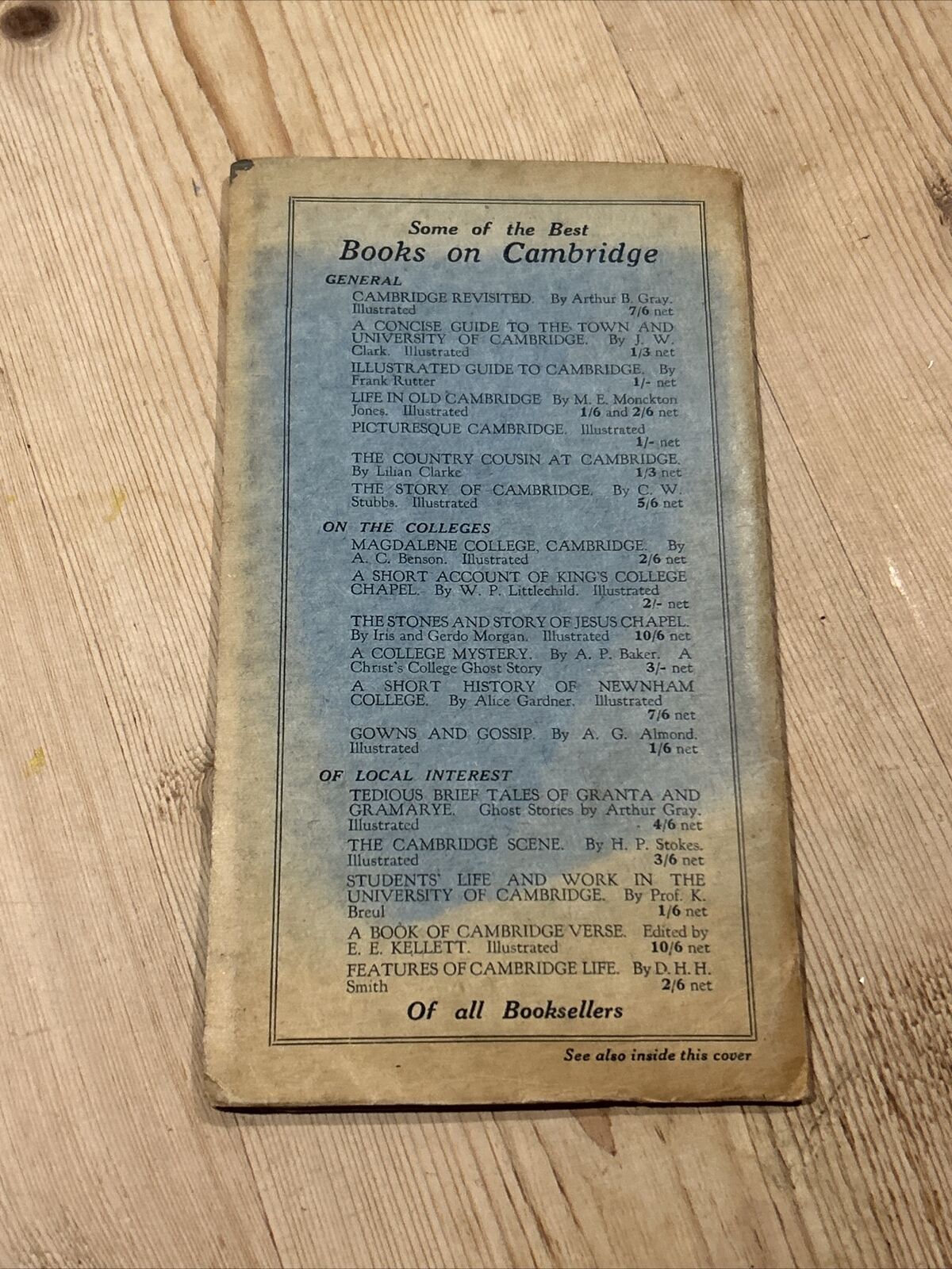 GUIDE MAP CAMBRIDGE 1925 W Heffer & Sons 