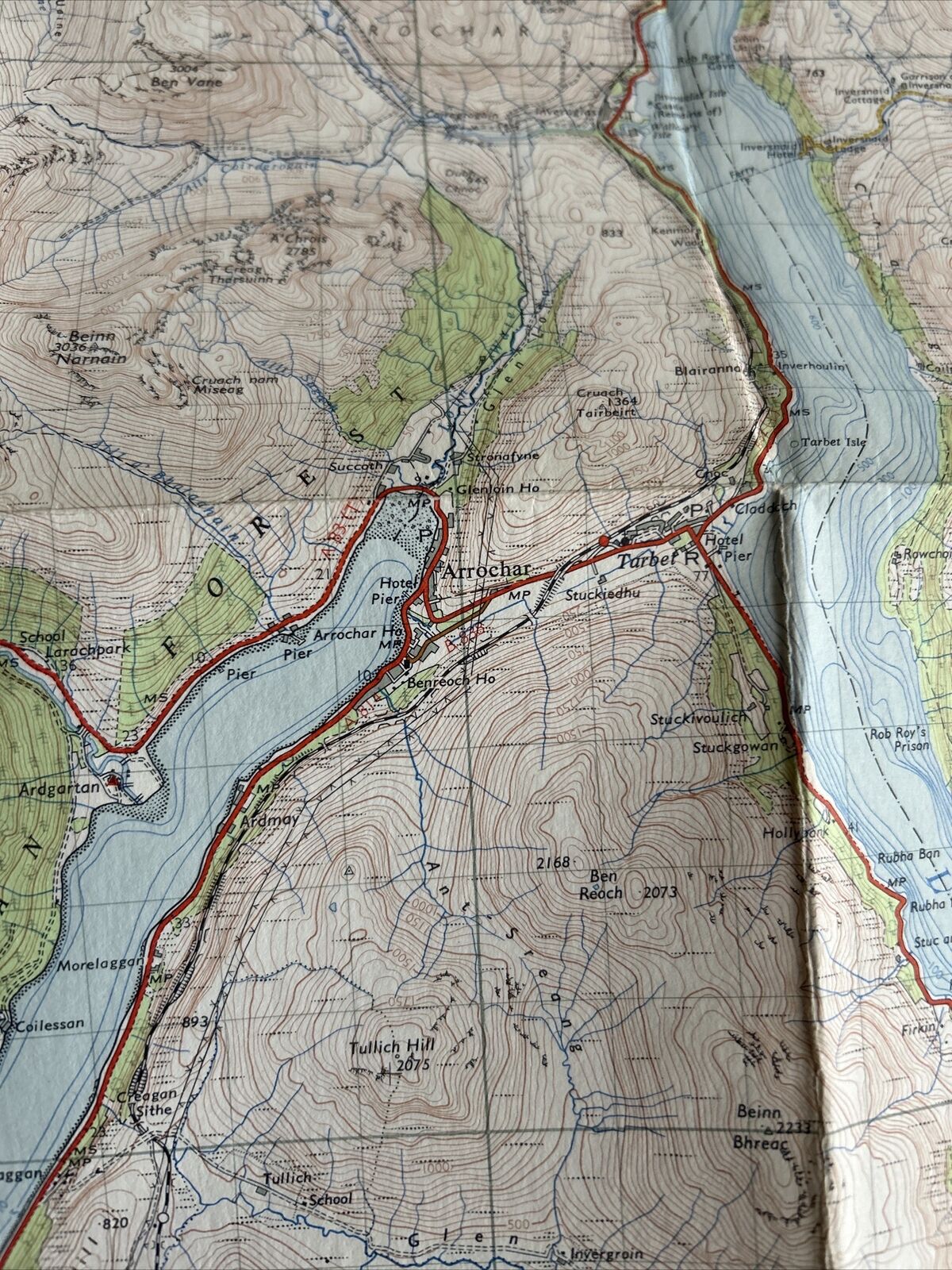 LOCH LOMOND Ordnance Survey Seventh Series CLOTH One inch 1956 Sheet 53