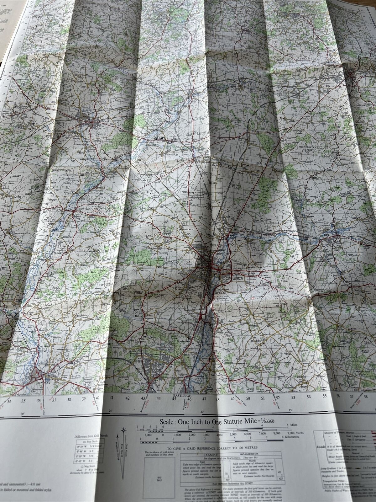 WINCHESTER Ordnance Survey Seventh Series Paper Map 1959 Sheet 168 Andover