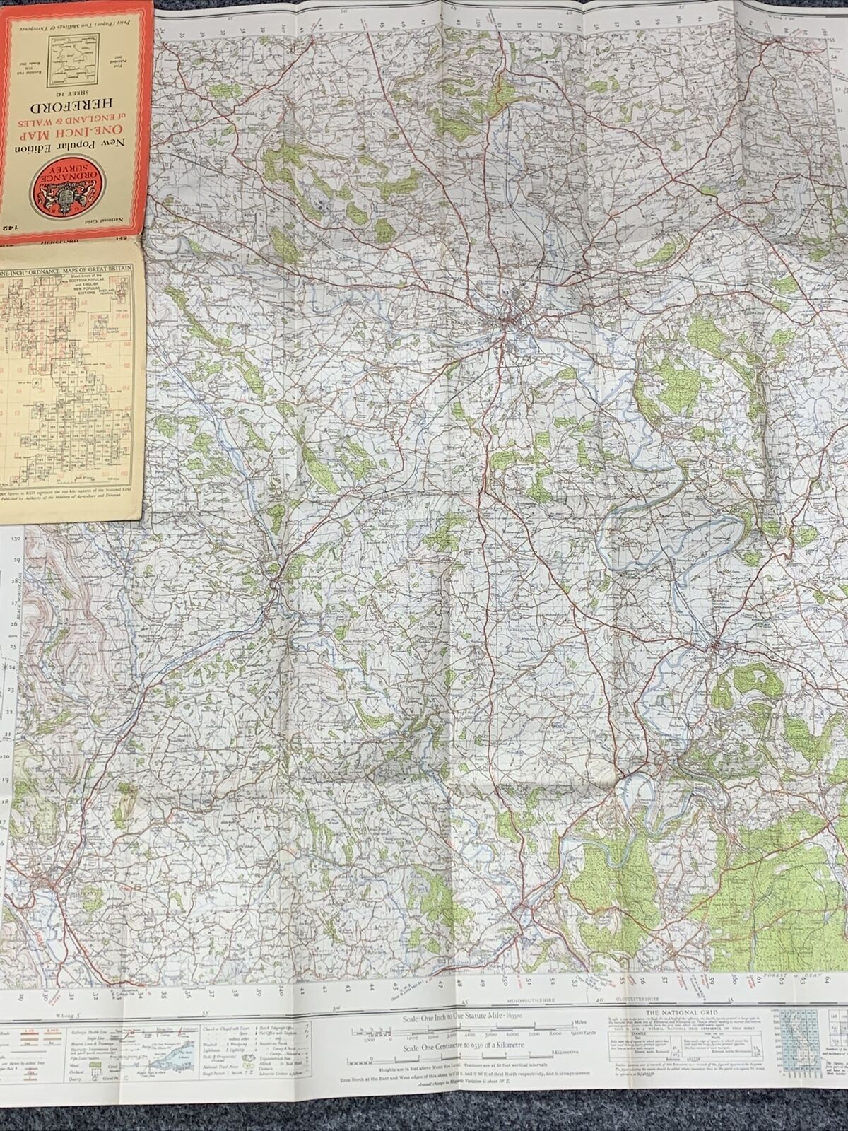 HEREFORD Ordnance Survey 6th Series 1-inch 1947 Sheet 142 Monmouth River Wye