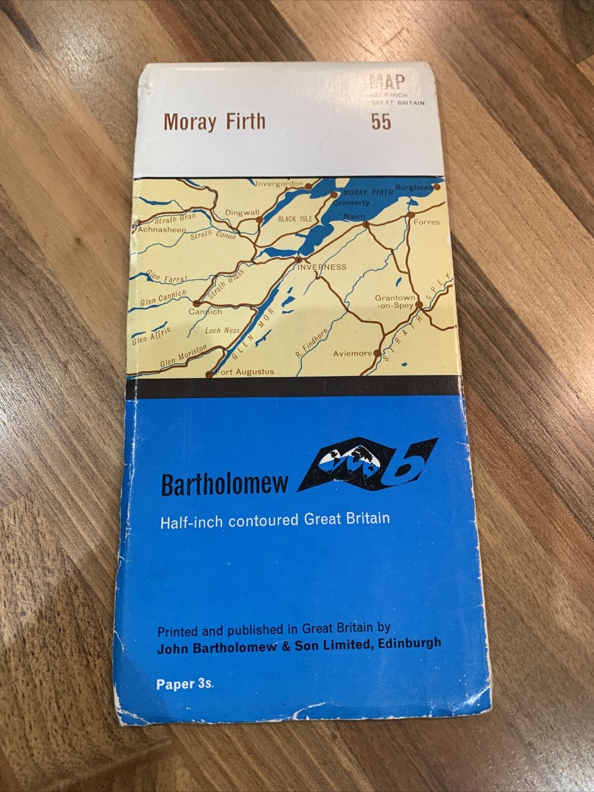 MORAY FIRTH Bartholomew - Half Inch Map 1964 No 55 Loch Ness Inverness Aviemore