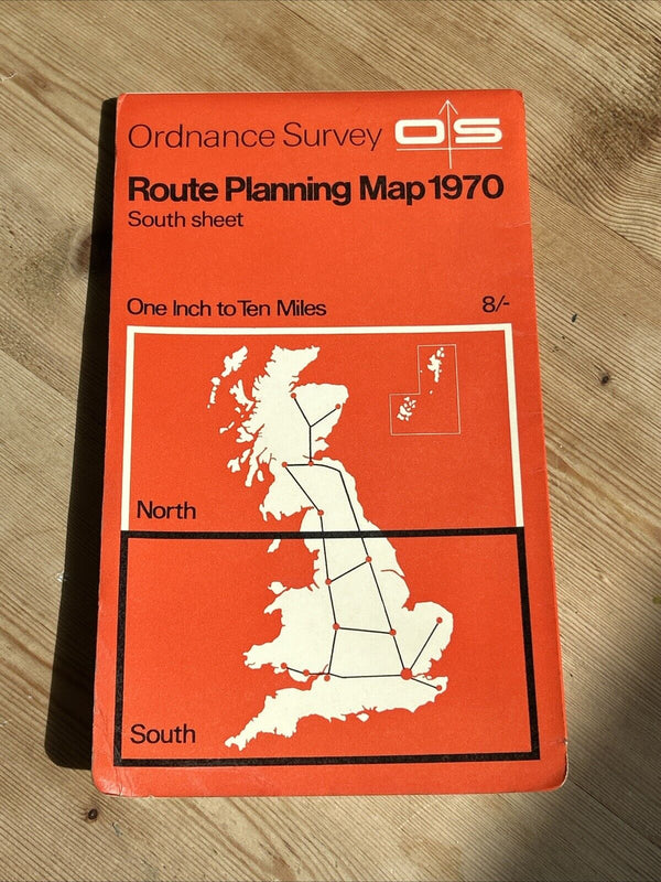 1970 Ordnance Survey Map ROUTE  PLANNING MAP SOUTH Ten Miles To Inch Wales Kent