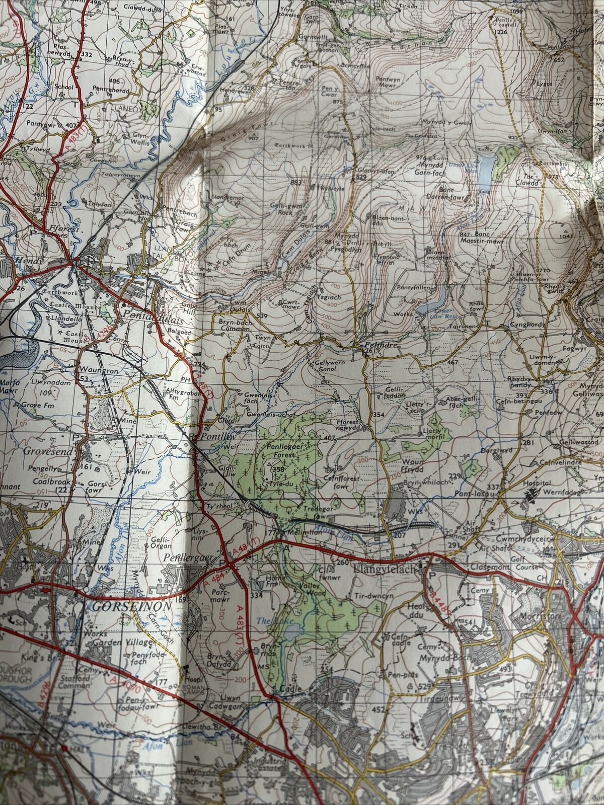 SWANSEA Ordnance Survey One Inch Sheet 153 Good Condition 1966 Porthcawl