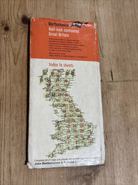 NORTH SHROPSHIRE No 23 Bartholomew Cloth Half Inch Map 1963 Oswestry Stone