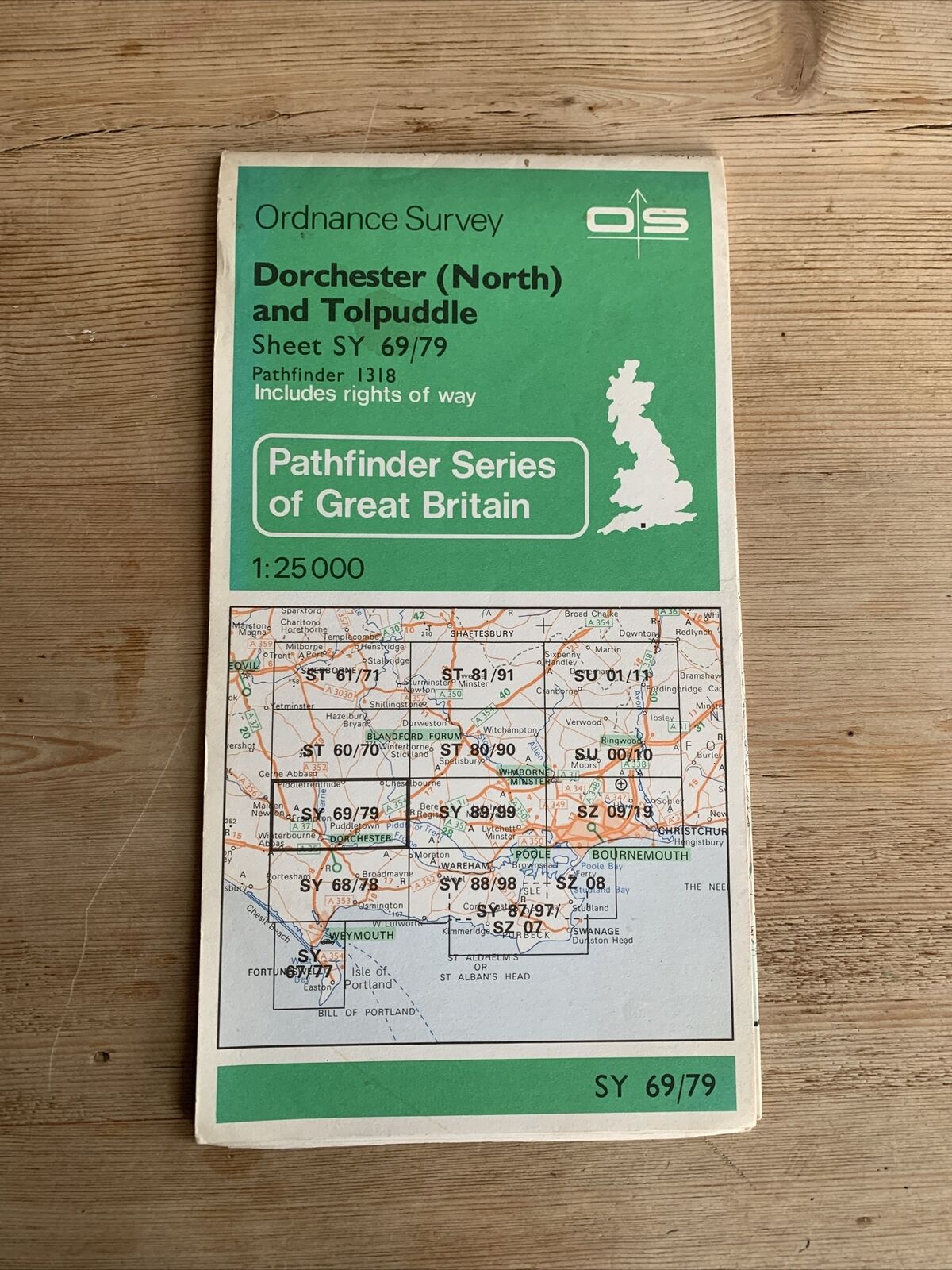 DORCHESTER North & TOLPUDDLE Pathfinder Ordnance Survey Sheet 1:25000 1978