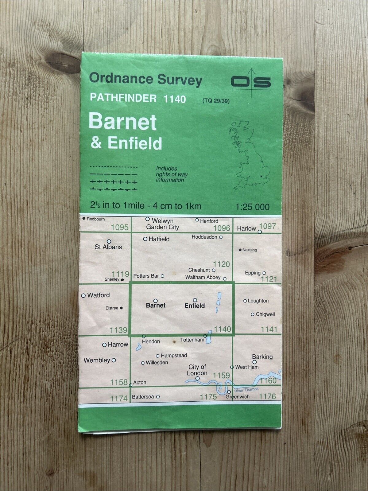 BARNET & ENFIELD Pathfinder 1140 Ordnance Survey 1:25,000 1991 TQ29/39 Arkley