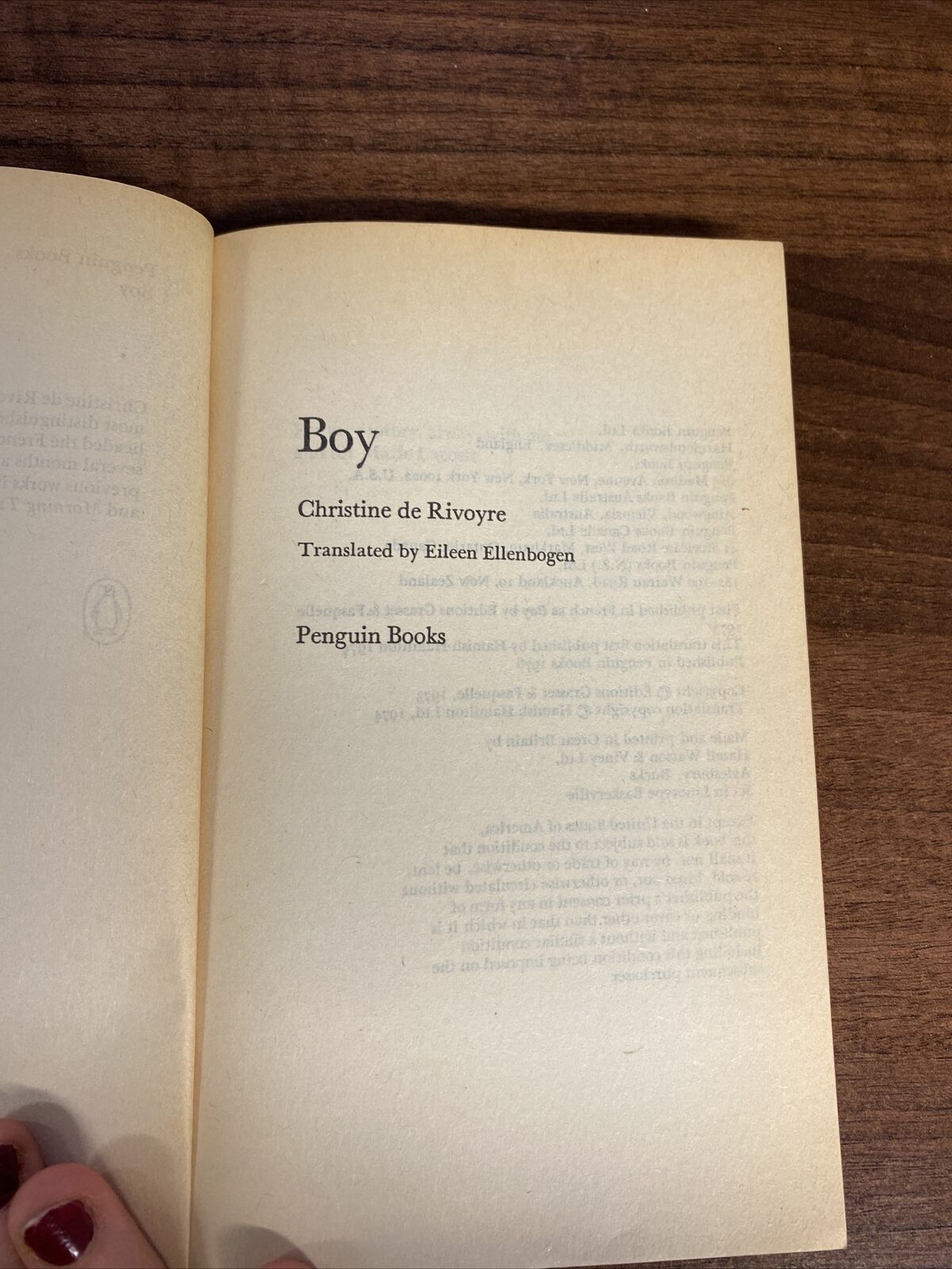 BOY By Christine De Rivoyre - penguin books