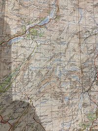 SNOWDON Cloth Ordnance Survey Seventh Series One inch 1965 Sheet 107 Conway