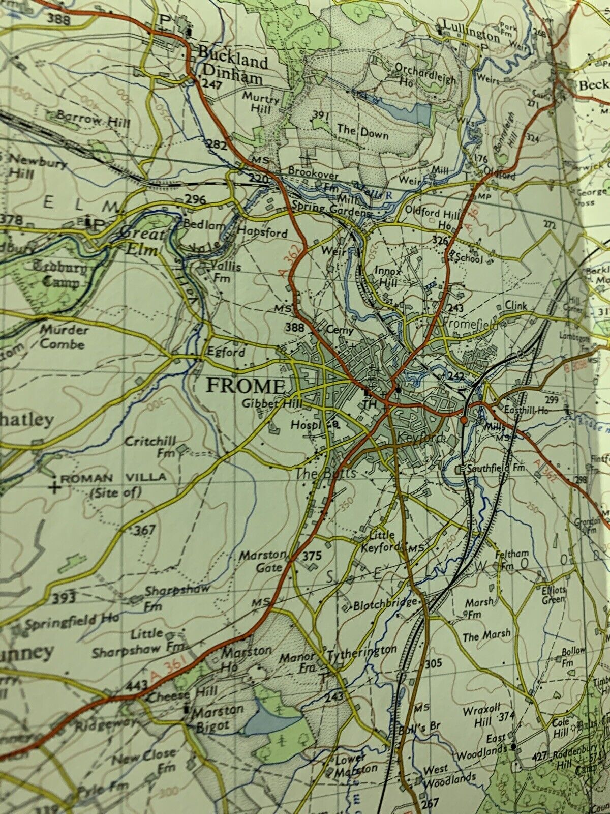 Frome Wells Zeals - Ordnance Survey Seventh Series One Inch Map 1959 Sheet 166