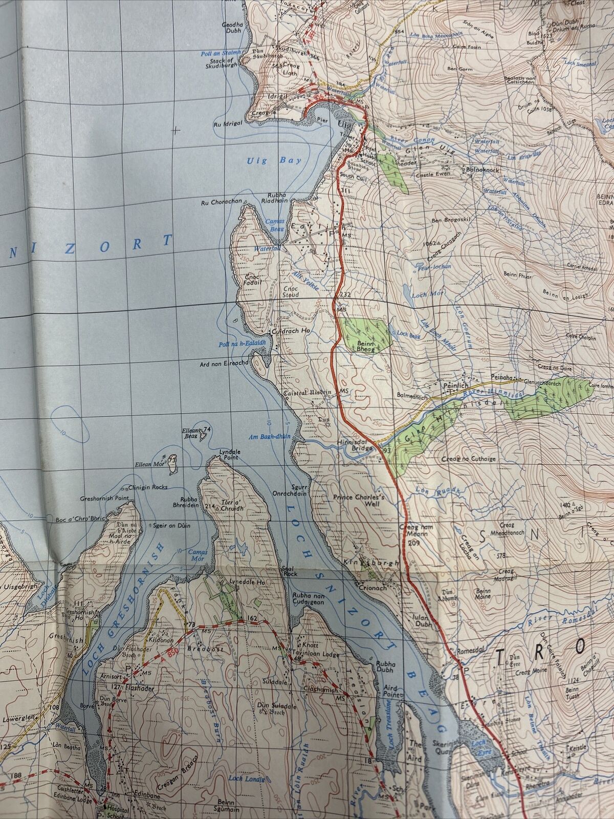 NORTH SKYE Ordnance Survey One Inch Sheet 24 Good Condition 1957 Bracadale