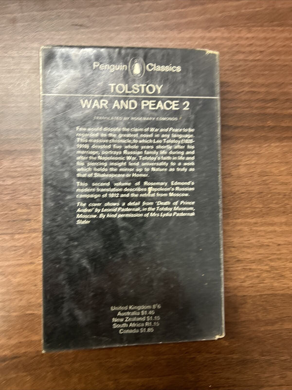 WAR AND PEACE VOLUME 2 L N Tolstoy  - Penguin Classics 1968 L63