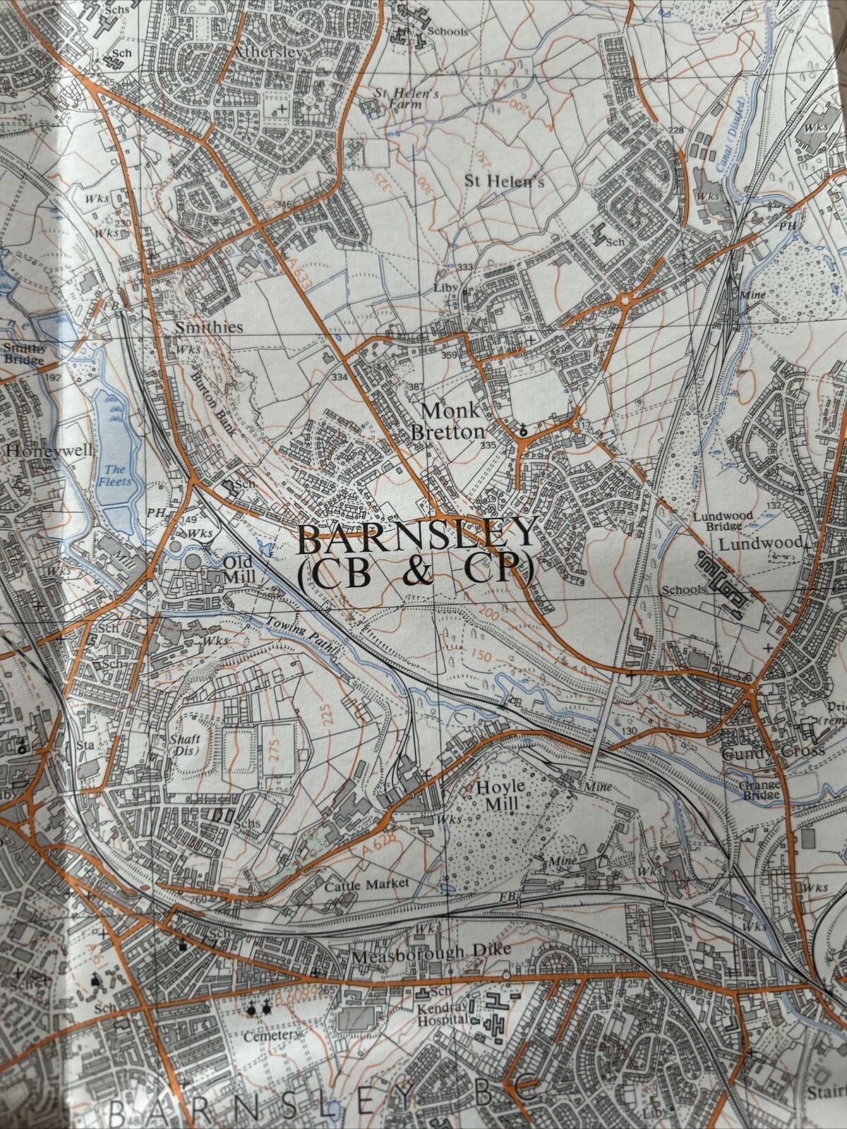 BARNSLEY Ordnance Survey Second Series Map SE20/30 1972 PENISTONE Cawthorne