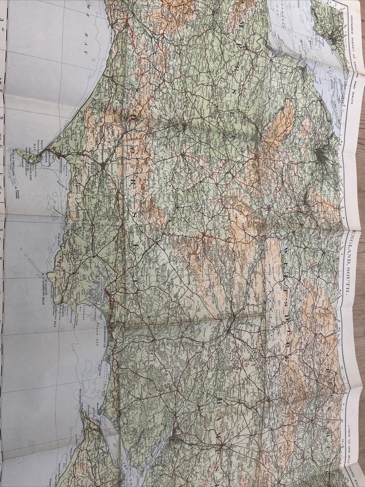 ENGLAND SOUTH Ordnance Survey Cloth Quarter Inch Map 1919 Sheet 11 Third Edition