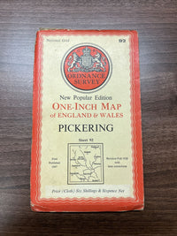 PICKERING Ordnance Survey Cloth One Inch Map 1947 Sixth Edition Sheet 92 Malton