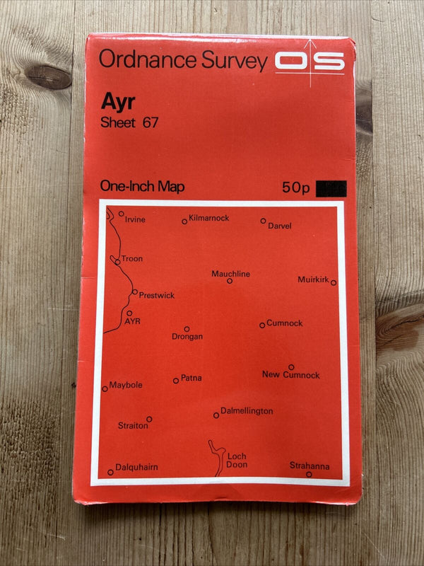 AYR Ordnance Survey One Inch Sheet 67 Good Condition 1964 Prestwick Cumnock