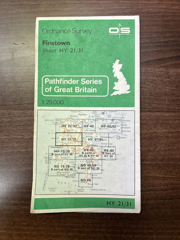 FINSTOWN Pathfinder Ordnance Survey HY21/31 1:25000 1979 Damsay Stenness