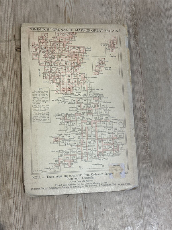 ISLE OF ARRAN Ordnance Survey Paper Map 1956 Sheet 66 Seventh Series Lochranza