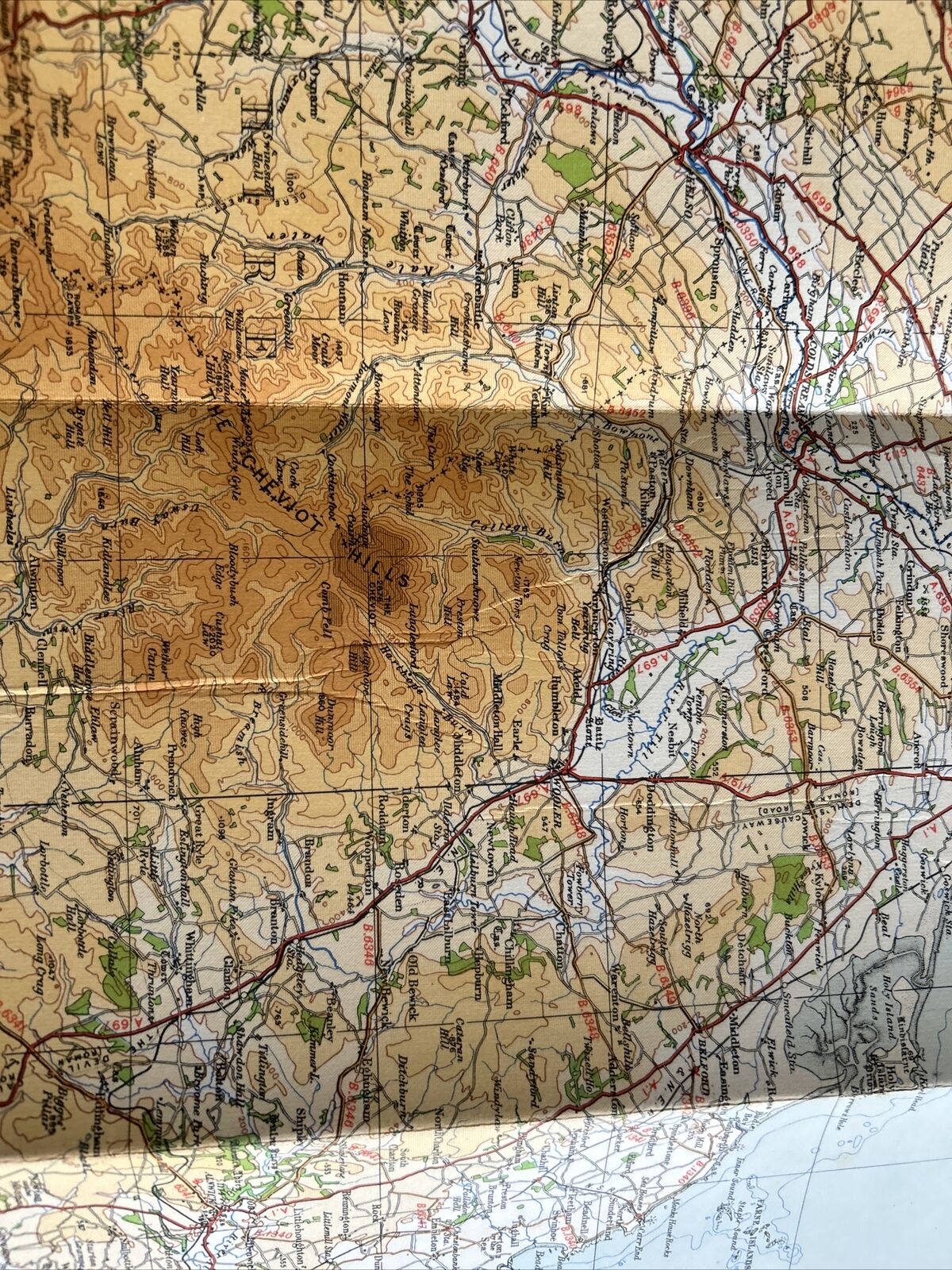 THE BORDER Ordnance Survey CLOTH Sheet 1 Quarter Inch Map 4th Ed 1946 England