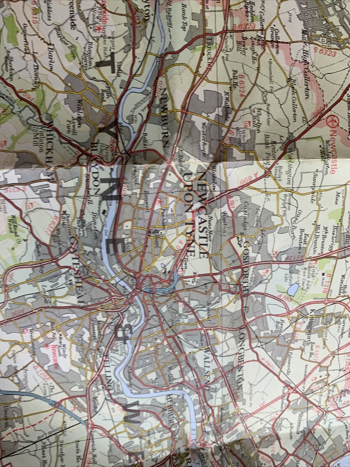 TYNESIDE & DURHAM - Bartholomew National Map Series No 39 - 1977