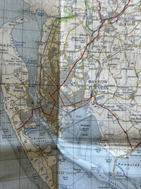 BARROW in FURNESS Cloth Ordnance Survey 7th Series 1 Inch Map 1955 Millom