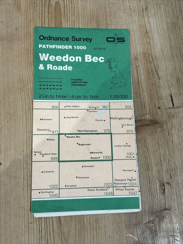 WEEDON BEC & Roade Pathfinder Ordnance Survey No 1000 (SP65/75) 1:25000 1988