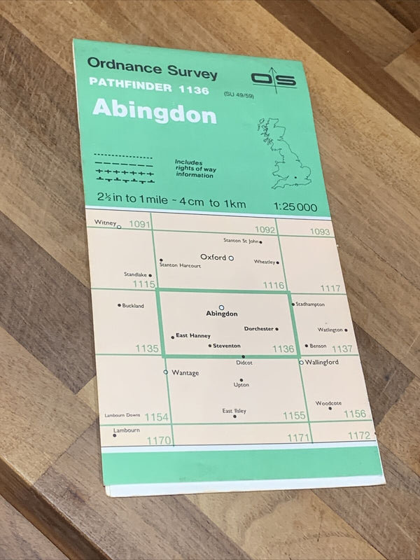 ABINGDON - Pathfinder Ordnance Survey 1:25000 1988 No 1136 Dorchester Marcham