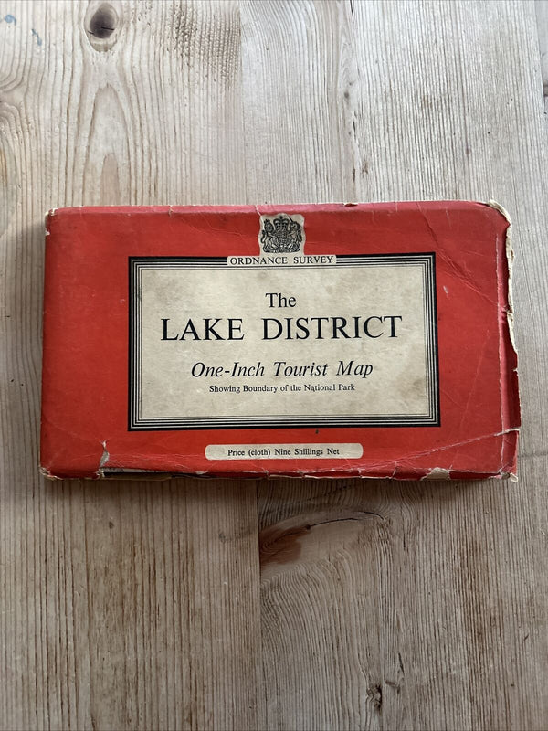 LAKE DISTRICT 1958 CLOTH Ordnance Survey Tourist Map Lakes Coniston Windermere