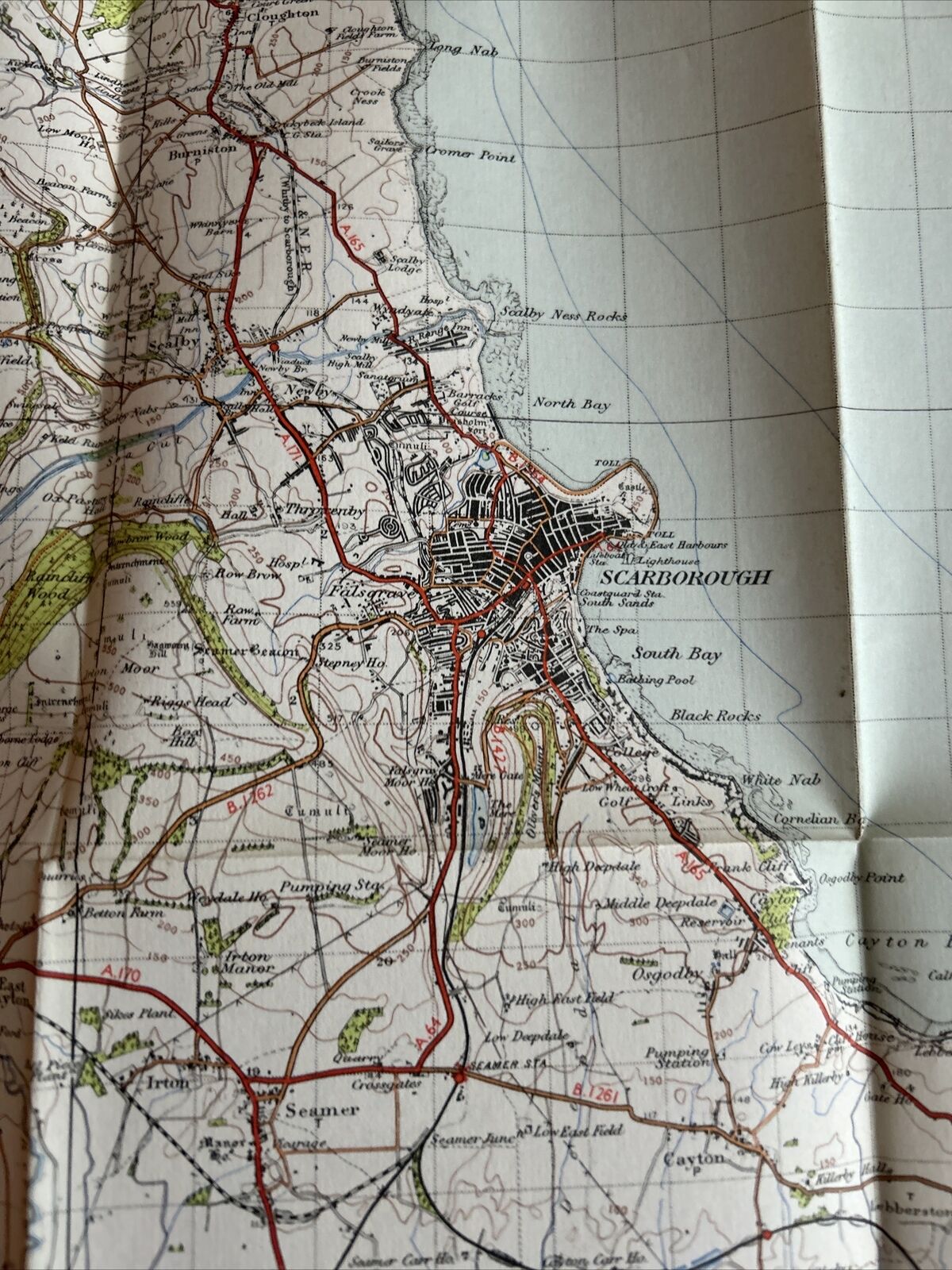 SCARBOROUGH Ordnance Survey Map 1 Inch 1947 Sheet 93 Paper Sixth Edition