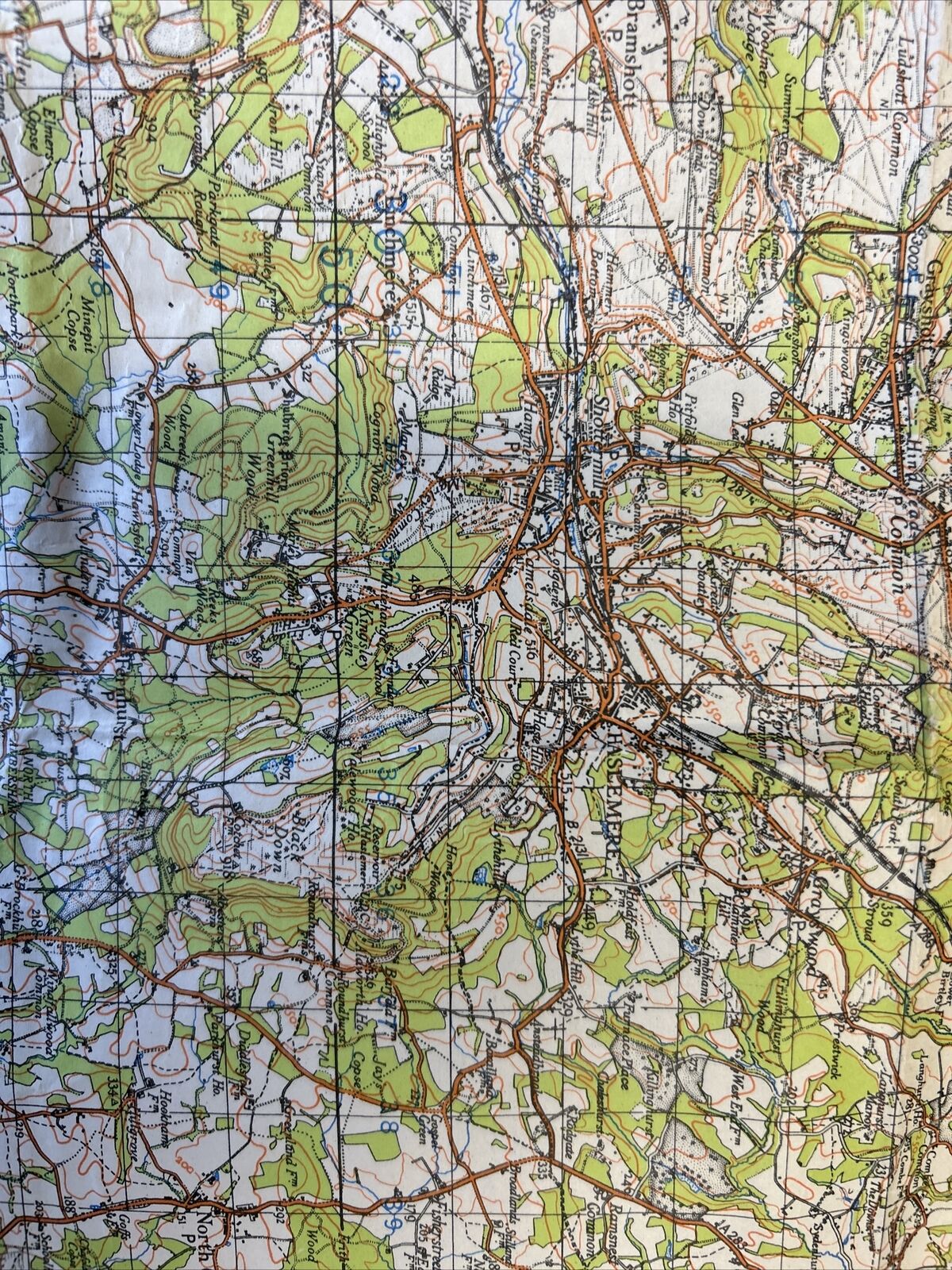 GUILDFORD & HORSHAM Ordnance Survey Fifth Edition Sheet 124 1 Inch 1941 No Cover