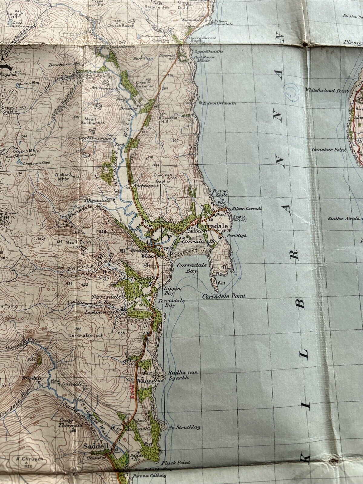 KINTYRE Ordnance Survey One Inch Sheet 65 Popular Edition 1925 Arran Campbeltown