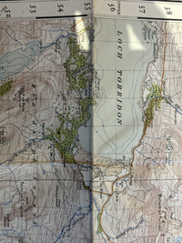 LOCH MAREE & ACHNASHEEN Ordnance Survey CLOTH One Inch Sheet 26 Popular 1947