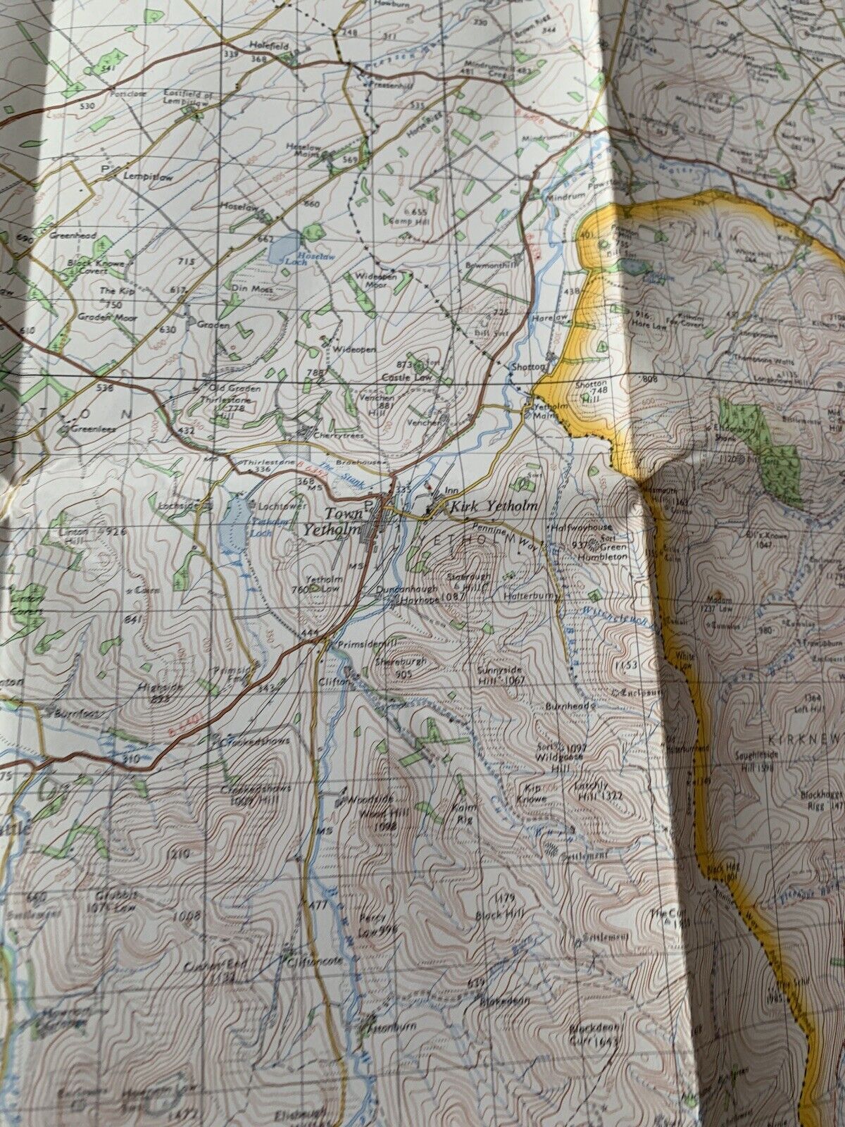 Jedburgh The Cheviot Hills -Ordnance Survey Map One Inch 1969 Sheet 70