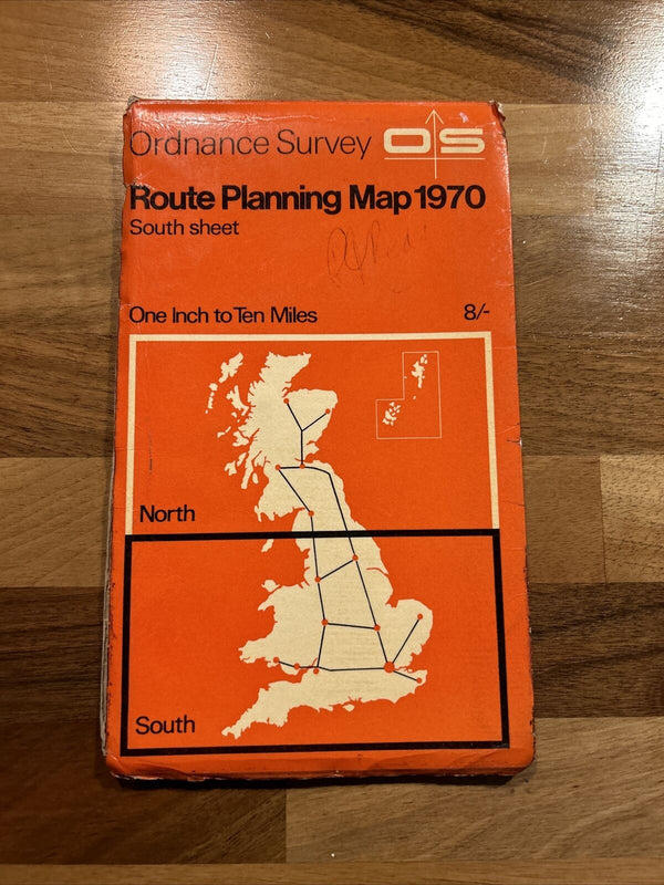 1970 Ordnance Survey Route Planning Map - South Sheet Ten Miles To Inch