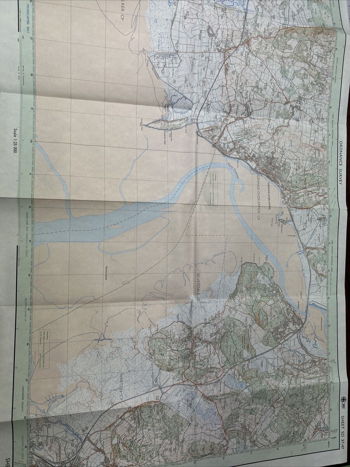 GRANGE OVER SANDS Pathfinder Ordnance Survey 1:25000 1981 SD 37/47 Silverdale