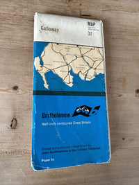 GALLOWAY Bartholomews Half Inch Map No 37 1963  Including Castle Douglas Wigtown