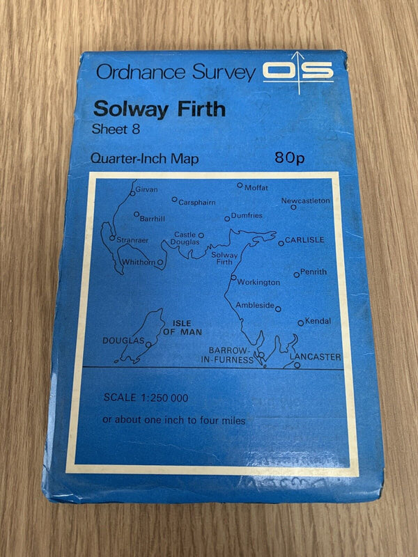 Solway Firth - Ordnance Survey Quarter Inch Map No 8 1973 Isle Of Man Carlisle