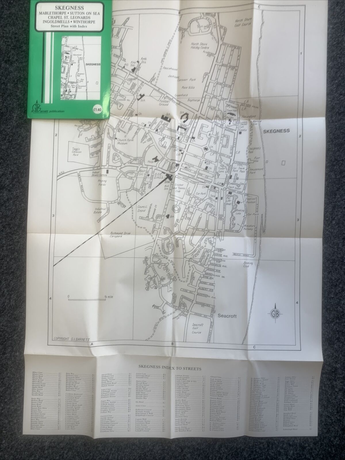 SKEGNESS Mablethorpe  Barnett 1980s? Plan Map - Advertising Sutton On Sea