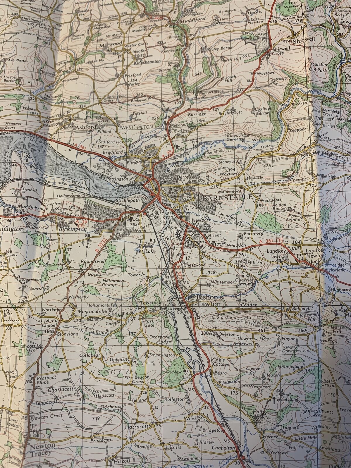 BARNSTAPLE Ordnance Survey 1 Inch Map Sheet 163 1972 Bideford Lynton Ilfracombe