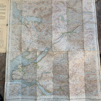 LOCHCARRON -Ordnance Survey Cloth Map One Inch 1957  Edition 1961 Print Sheet 26