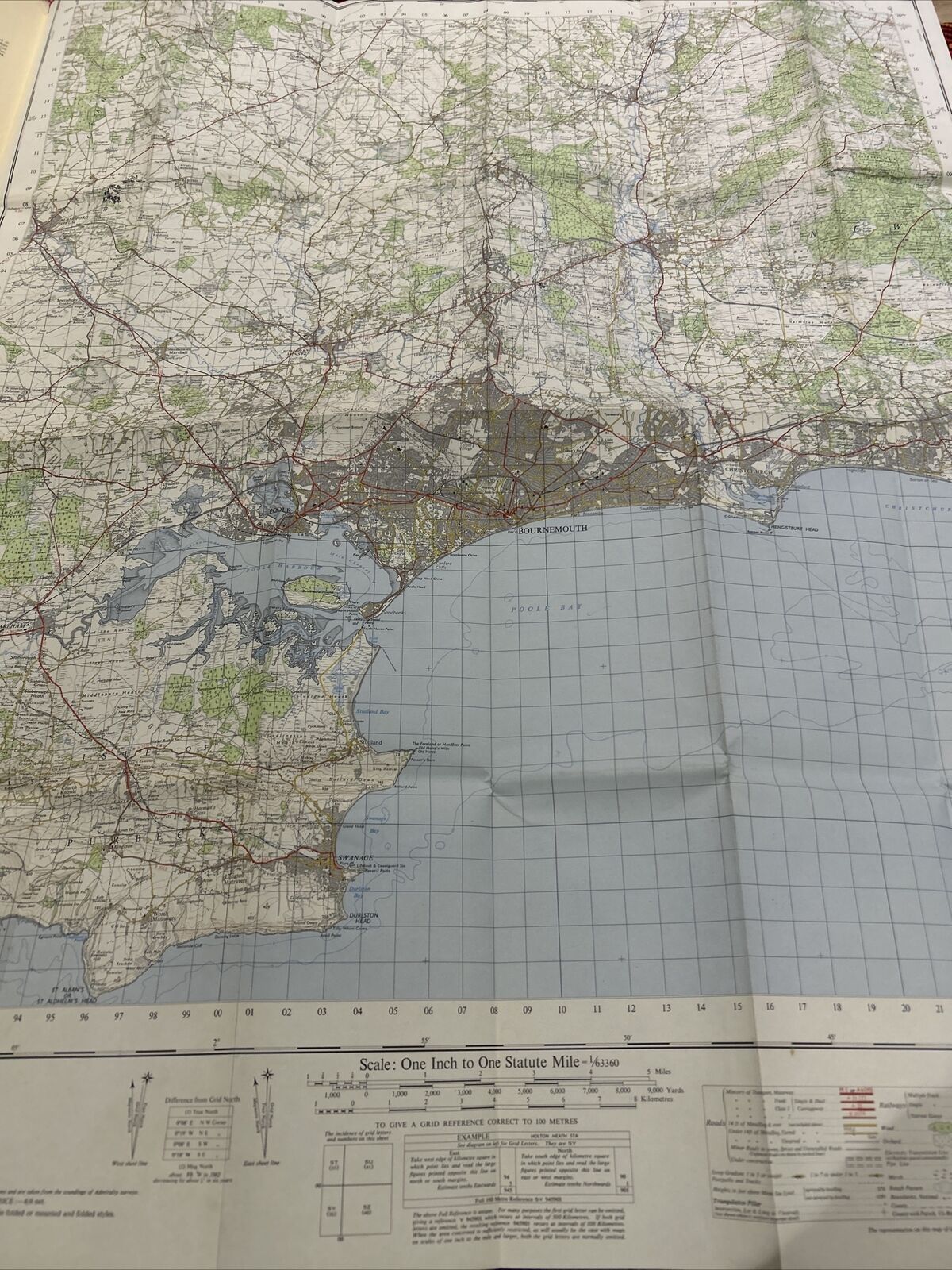 BOURNEMOUTH No 179 1960 Paper Seventh Series Ordnance Survey One Inch Map Poole