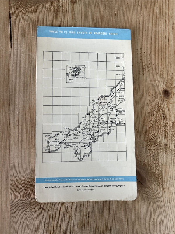 PADSTOW Cornwall Ordnance Survey Sheet SW97 Two & Half Inch MAP 1964 Wadebridge