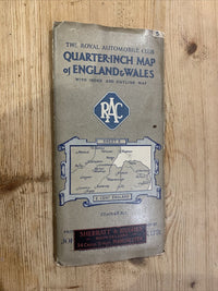 EAST CENTRAL ENGLAND Cloth Map 5 Bartholomew RAC Quarter Inch The Wash Norwich