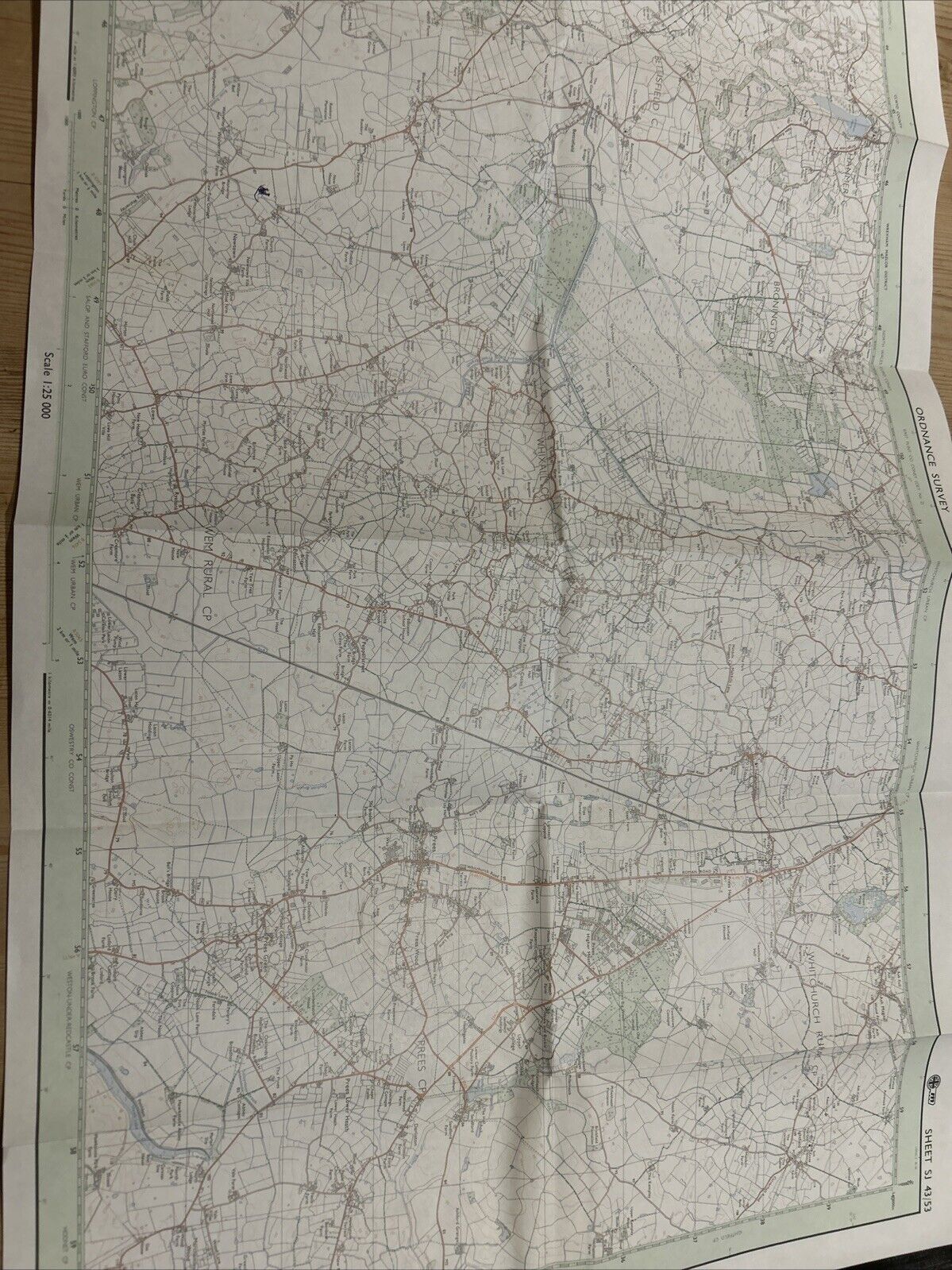 ELLESMERE EAST & PREES Pathfinder 828 Ordnance Survey 1:25000 1986 SJ 43/53