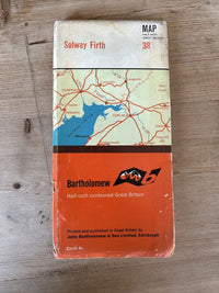 SOLWAY FIRTH Bartholomew Cloth Half Inch Map No 38 1965 Carlisle Dumfries