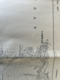 CAMBEAK Cornwall Ordnance Survey Sheet MAP 1907 Second Edition Rusey Beach